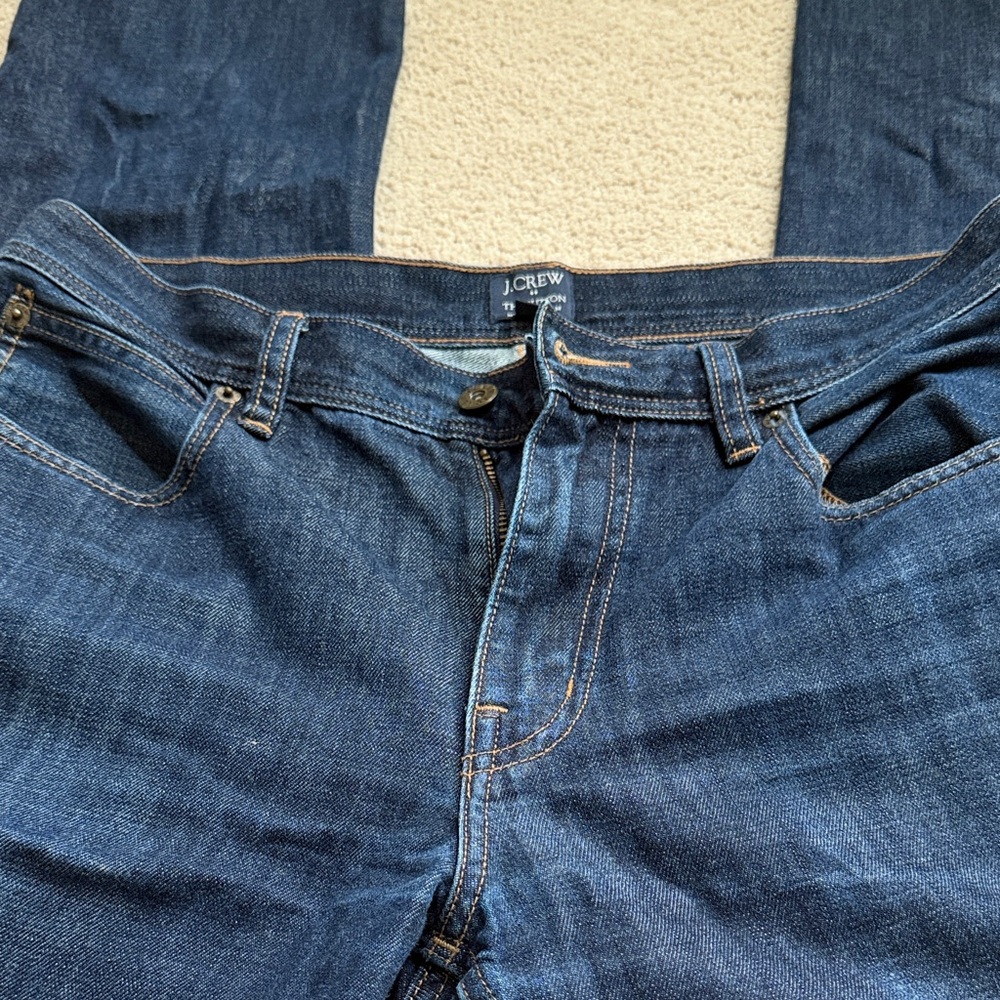 J. Crew Men's Deep Blue Straight Jeans
